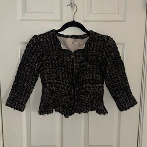 Rebecca Taylor Black Tweed Blazer